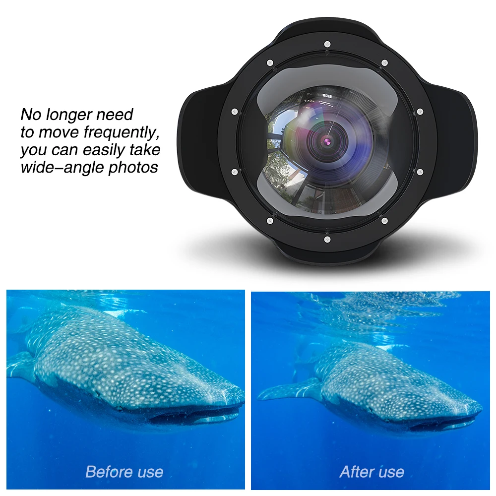 Seafrogs WA005-F Diameter 90mm*78mm Length Underwater 40M/130FT Camera Fisheye Wide Angle Dome Port For Camera