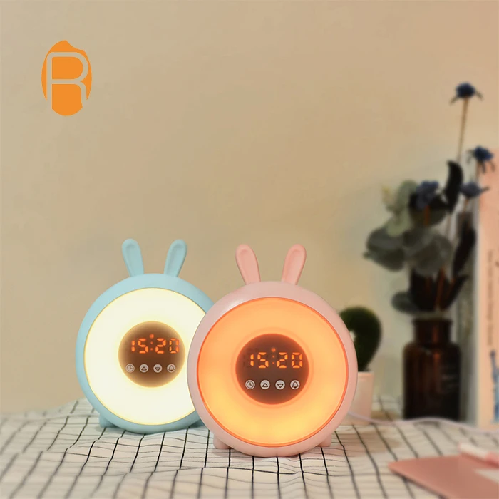 
High quality home bedside desk led wireless cute smart digital alarm clock 