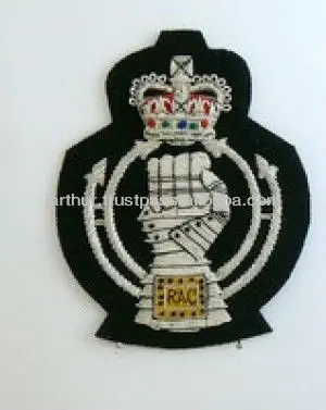 Royal Armored corps Badge Customized Bullion Wire Embroidered badges Uniform Accessories and Peak Caps