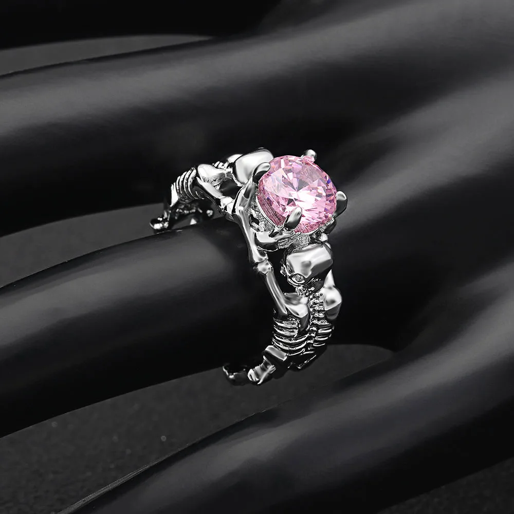 Hainon Latest black ring zircon Skull head shape for gift unisex jewelry diamond engagement ring wholesale