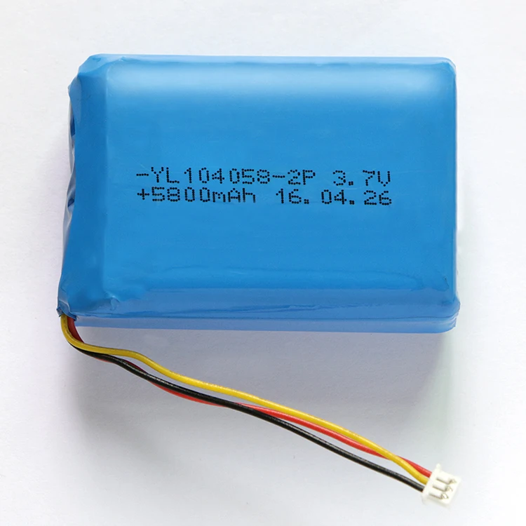 CE ROHS  rechargeable 104058 1S2P Lipo battery 5800mAh 3.7V  lithium polymer battery pack