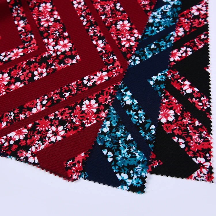 
New style single jersey bubble rice recycled knitting german print bulk polyester fabric 