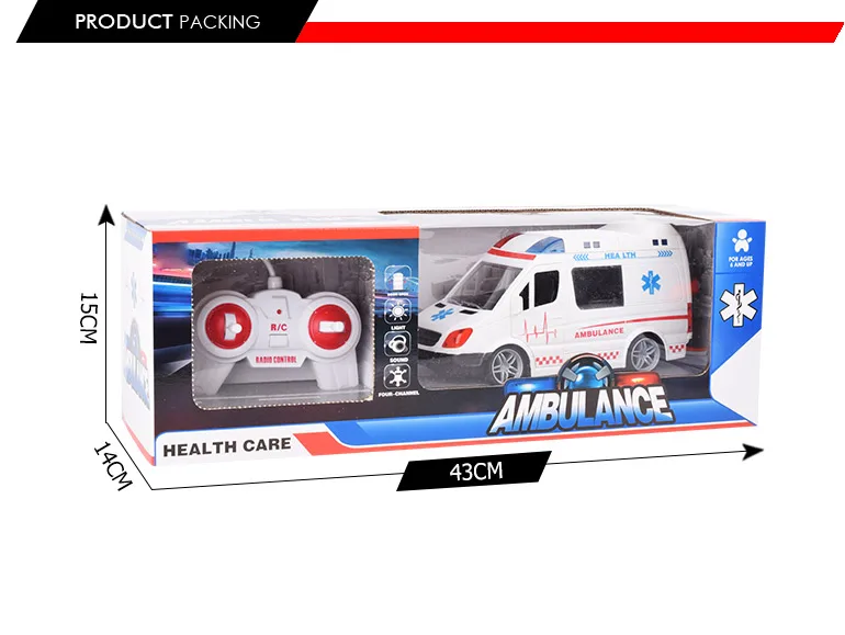 1:32 6 lights and sounds and opening doors rc ambulance for kids