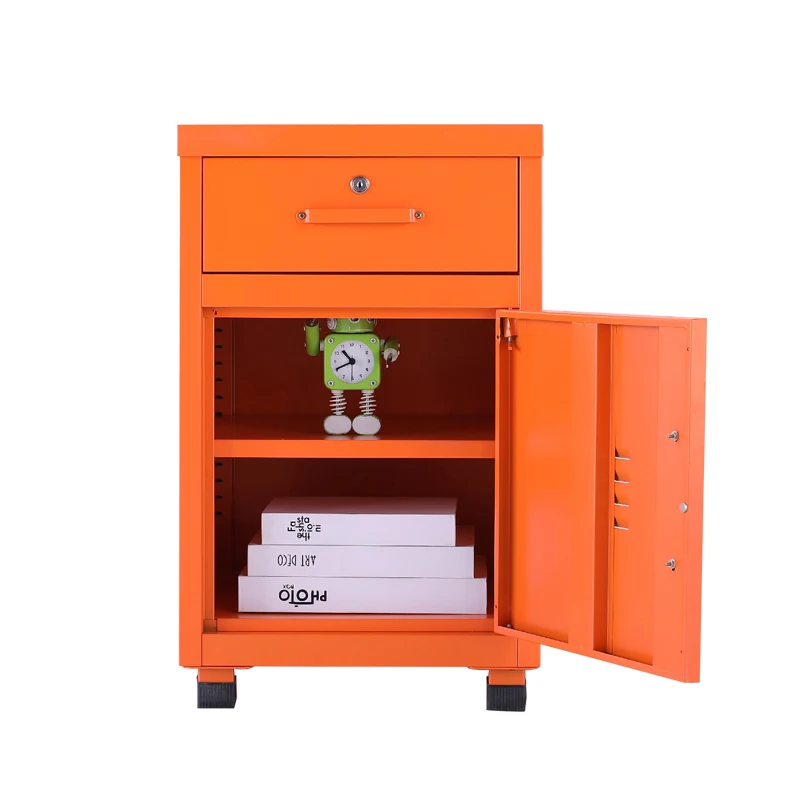 Manufacturer wholesale home furniture nightstand metal steel cabinet bedside table