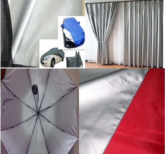 
HOT SALE POLYESTER TAFFETA SILVER COATED CAR COVER FABRIC 