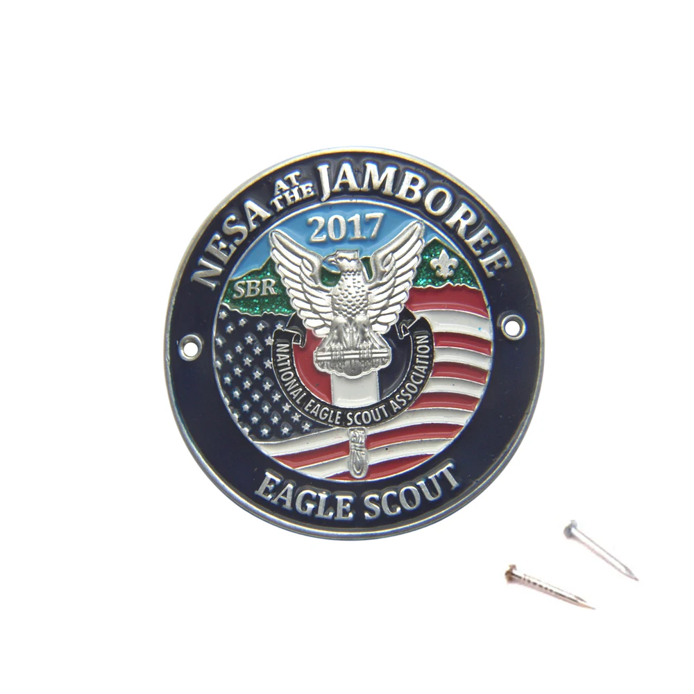 
custom made eagle scount hiking stick medallion 