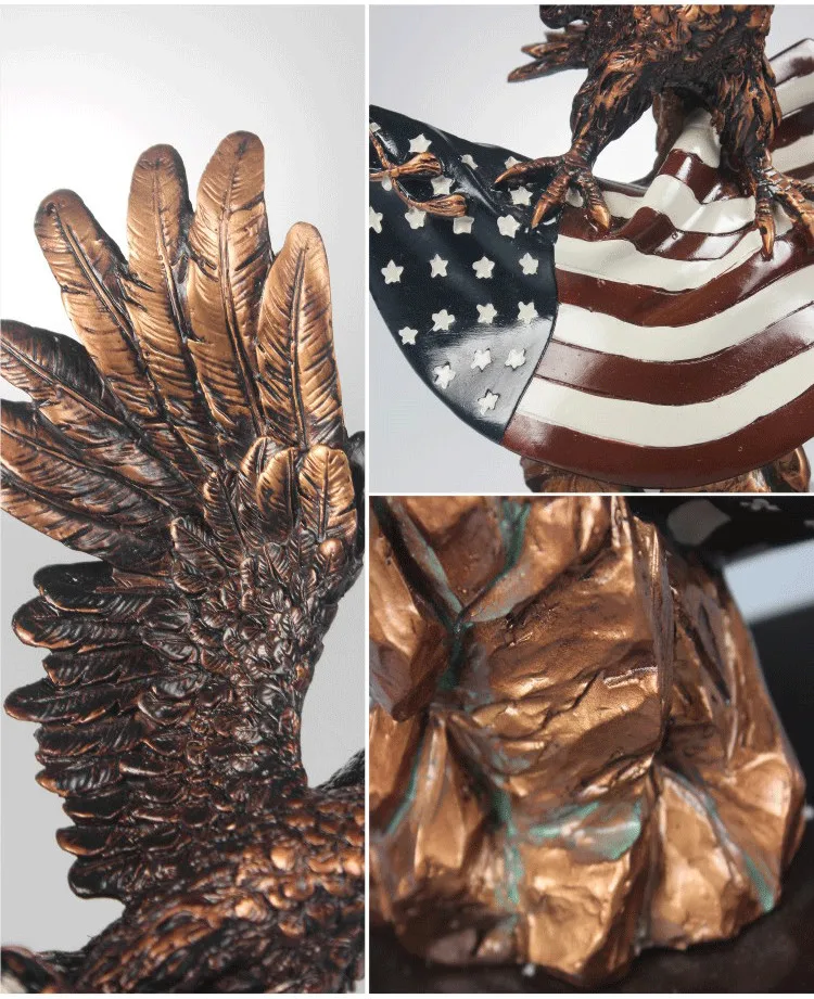 Custom design eagle statue flag base american eagle for home decore crafts
