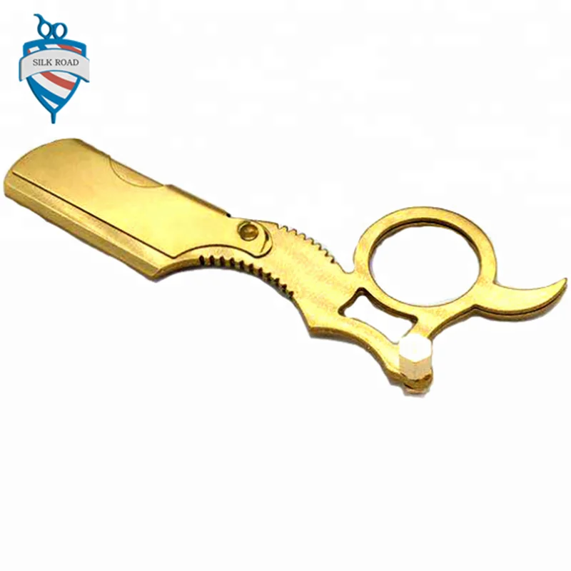 New professional double finger straight shaving razor with ring