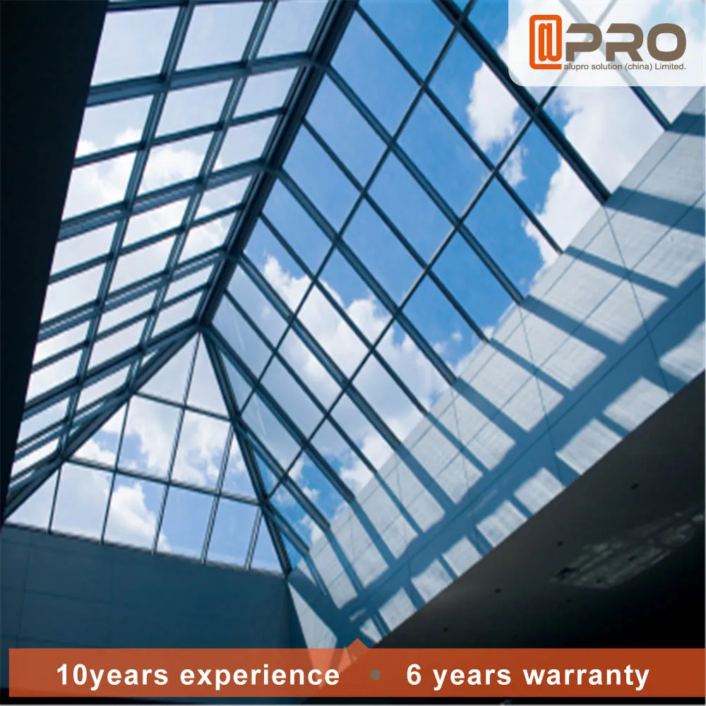 Big Project Aluminum Frame Glass Skylight Roofing Factory Tempered Glass Open Skylight Window Roof Dome Roof Skylight Curtain