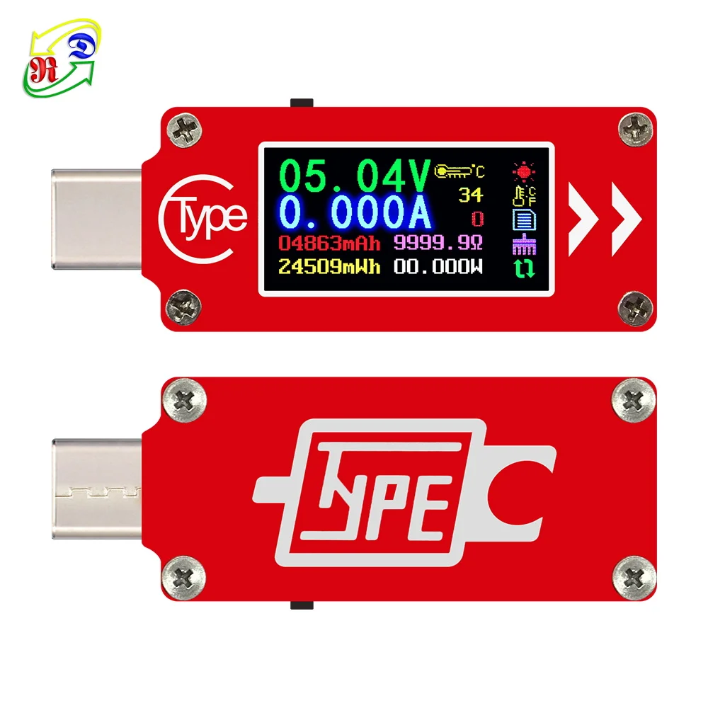 RD Type-C TC64  DC USB voltage current tester voltmeter ammeter PD charger  Color LCD Display power bank USB Meter