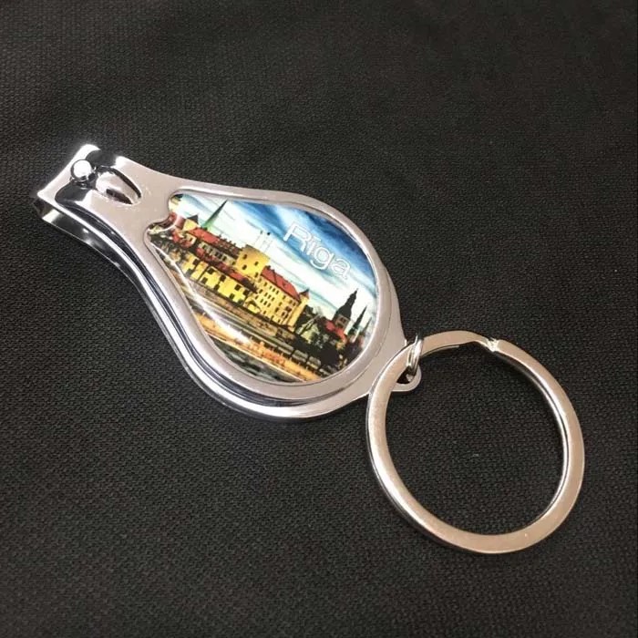 Складной ручной нож для ногтей, открывалка, брелок, хорошее качество, нержавеющая сталь, металлический круглый нож для ногтей с открывалкой для бутылок, брелок