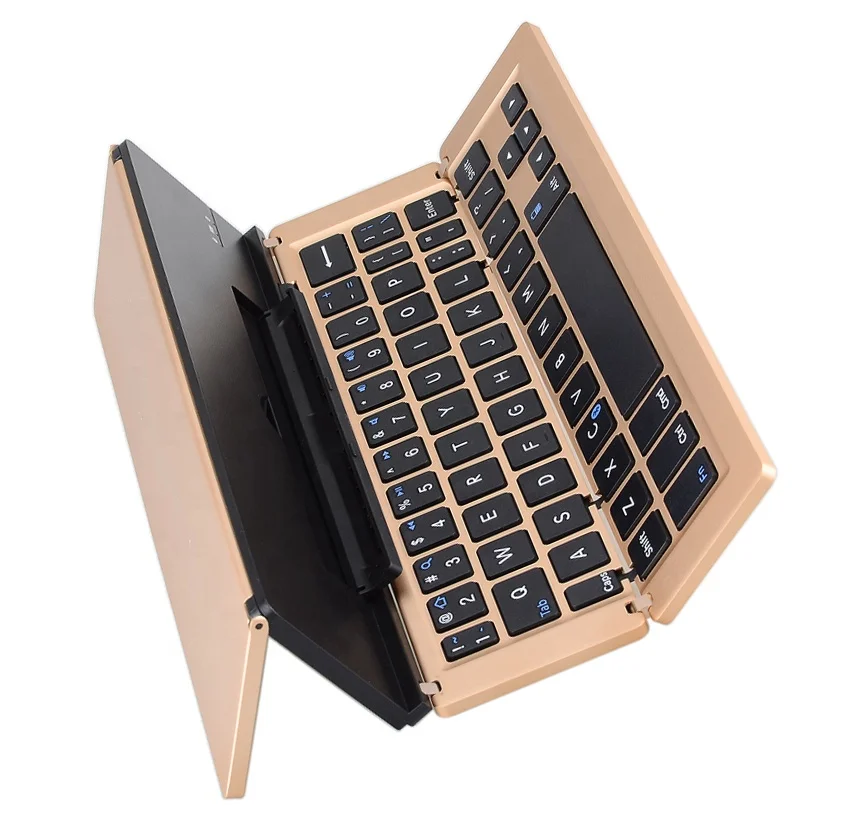 
High quality and high sales of folding aluminum wireless keyboard for tablet and smartphone 