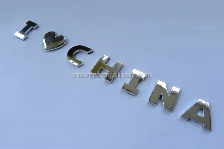 
Car decoration letters plastic chrome badge adhesive tapes car stickers 