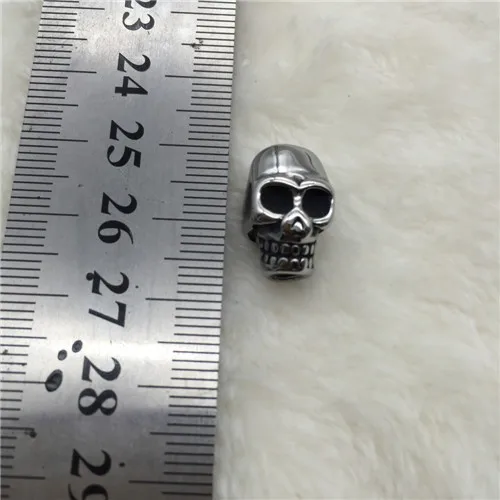 2022 Loose beads for jewelry making skull shape blacken stainless steel beads for sale