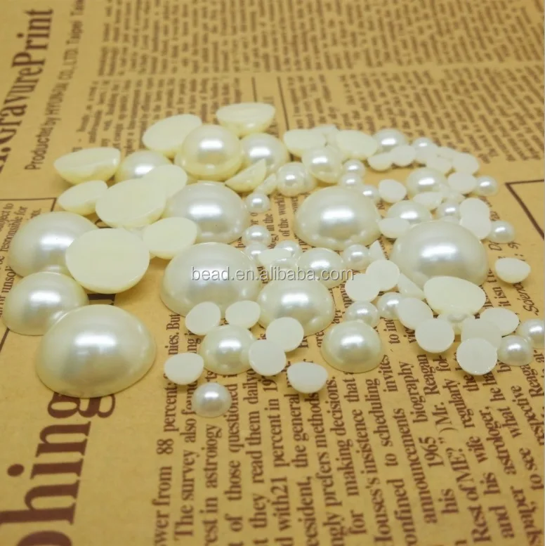 Yiwu Factory wholesale Garment Accessories 3-20mm Loose ABS imitation pearl beads,Flatback half round pearl beads
