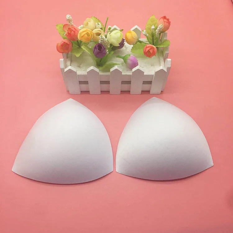 2019 Triangle Breathable Bra Foam Cup White Sportswear Push Up Bra Cup Insert