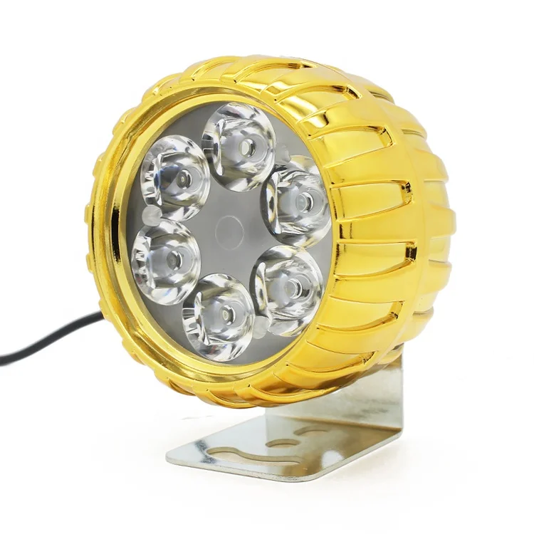 Универсальные внешние светодиодные фары из АБС-пластика, 6 светодиодов, 12 В, цветное освещение, передние противотуманные фары, форма шины для мотоцикла