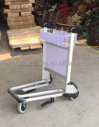 Airport luggage trolley , hand brake trolley ,Aluminum trolley