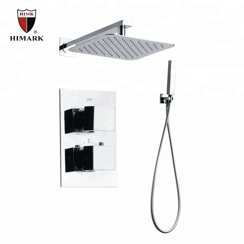 HIMARK KAIPING OEM luxury led waterfall and rainfall shower head bathroom ceiling mounted shower faucet system