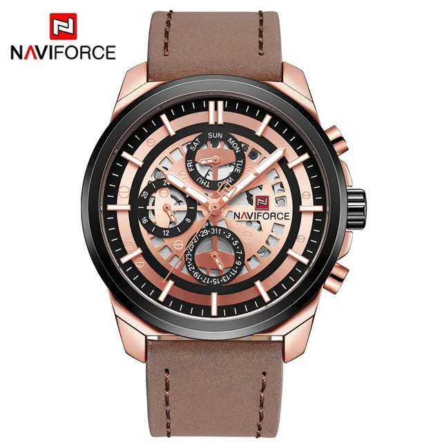 relogio NAVIFORCE Watch 9129 Luxury Gold Wrist Waterproof  Watch