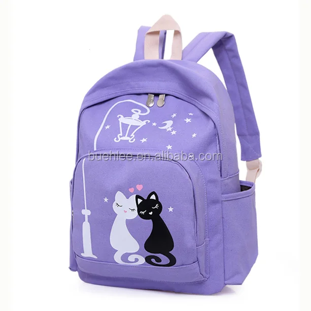China factory Custom multicolor laptop school canvas backpack girls simple school bag korean school bags for girls