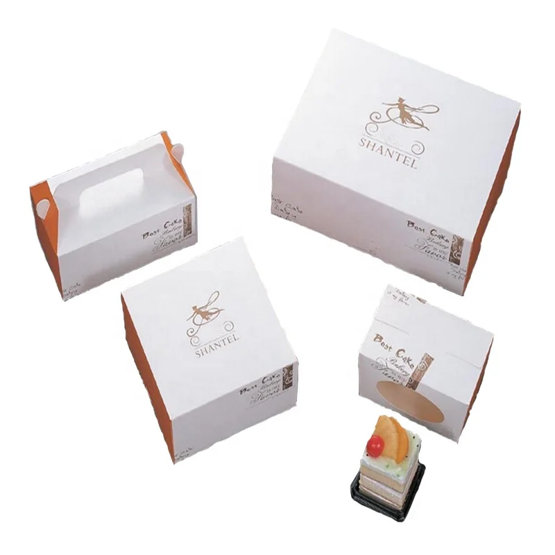 Promotional Cake Box With Handle With Logo Printing