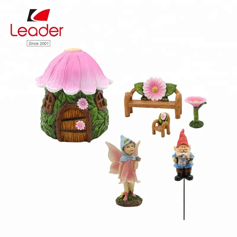 Factory Flower House Fairy Garden Miniature kit, set of 8 fairy miniature garden accessories