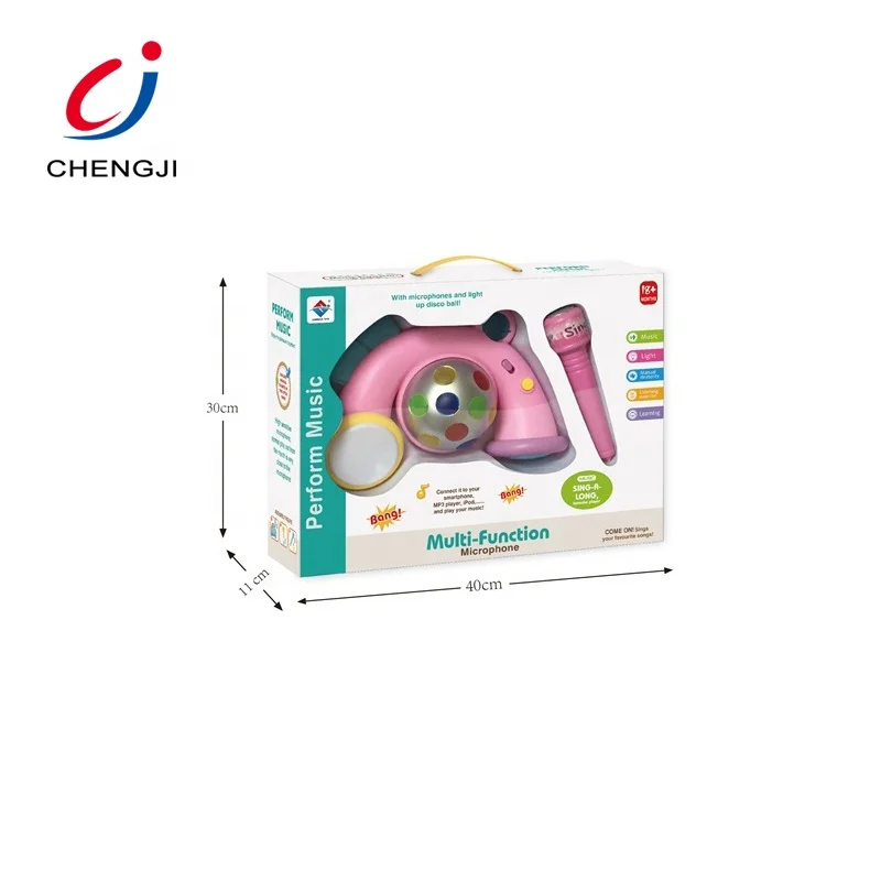 Electric plastic musical instruments karaoke microphone toy for kids