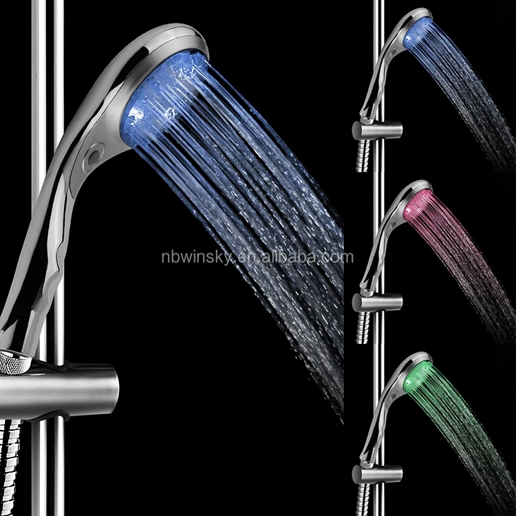 
3 color led temperature changing shower head 