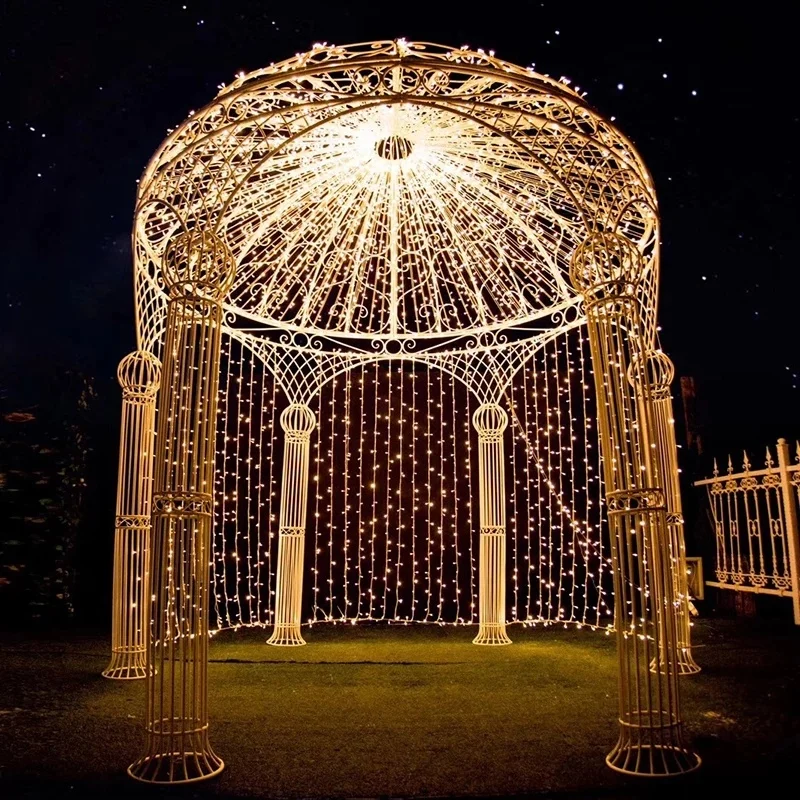 Ornate white iron pavilion gazebo garden wedding mandap decorations party event decoration suppliers