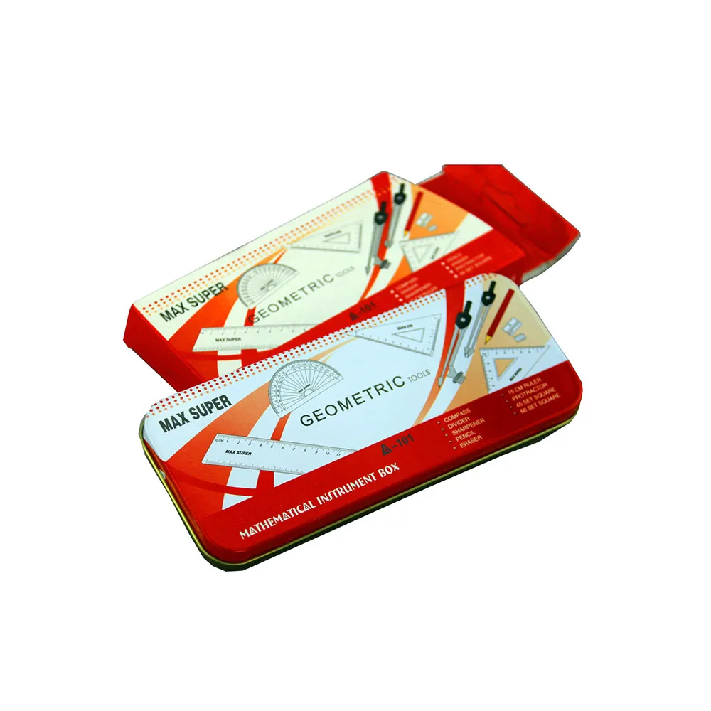 10pc max super mathematical instruments box, geometric tools,math set