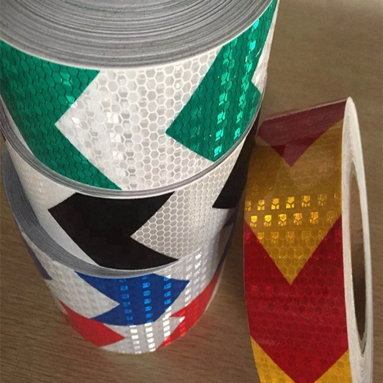 High visibility yellow custom prismatic pvc reflective warning tape