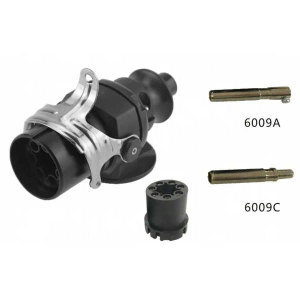 High Quality Caravan Lights Black Plastic 7Pin way EBS/ABS truck 7 pin trailer plug wiring diagram Socket