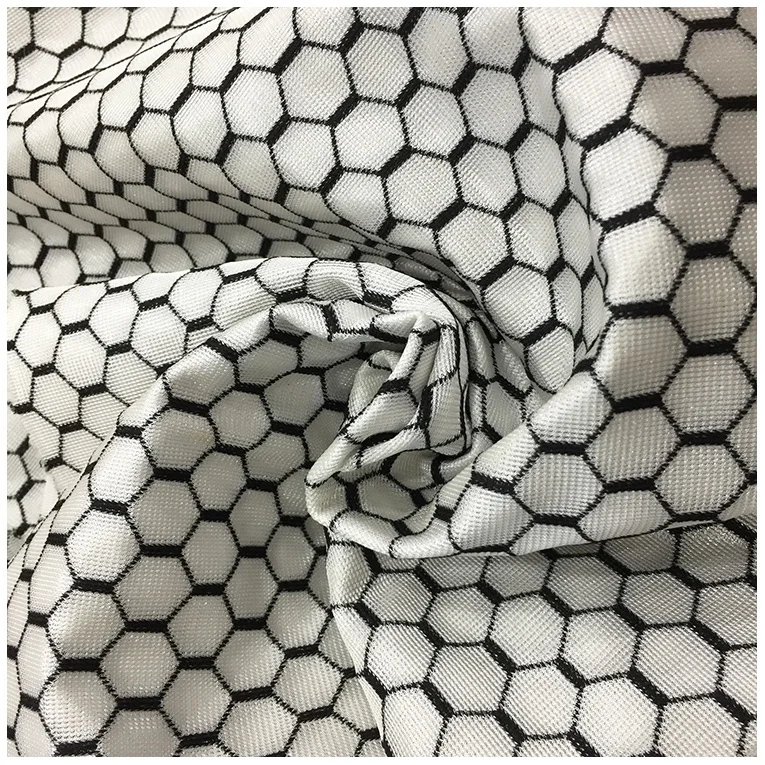 Honeycomb Pattern Black White 100% Polyester Backpack 3D Air Mesh Fabric