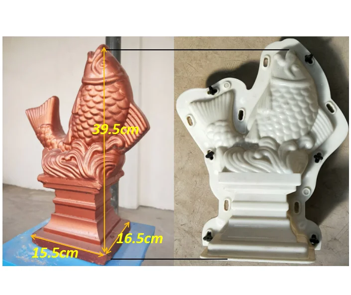 ABS plastic fish shape decorative concrete statue molds for baluster columns