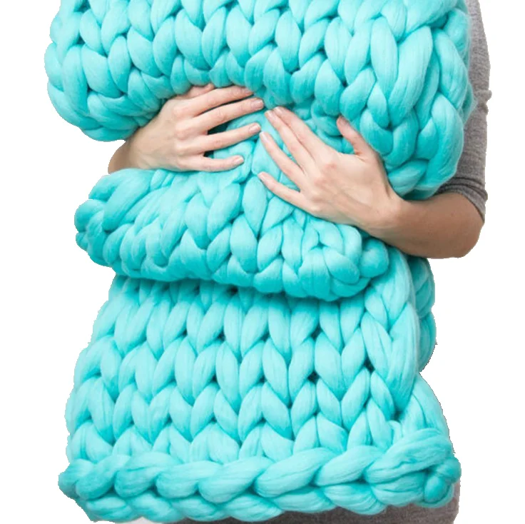 Высокое качество 100% шерсть мериноса Коренастый пряжи Новая мода гигант шерсть мериноса одеяло