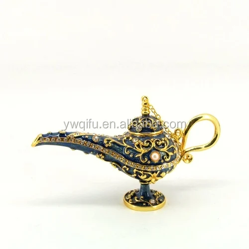 Wholesale Popular crystal Aladdin Lamp trade shaped metal gift box item for indian handicrafts