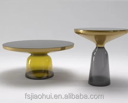 
Hot sale bell table modern glass side table replica designer furniture 