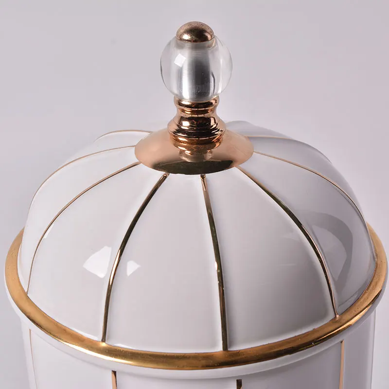 New products luxury antique porcelain mason spice crystal elegant cosmetics jars large storage jar with lid