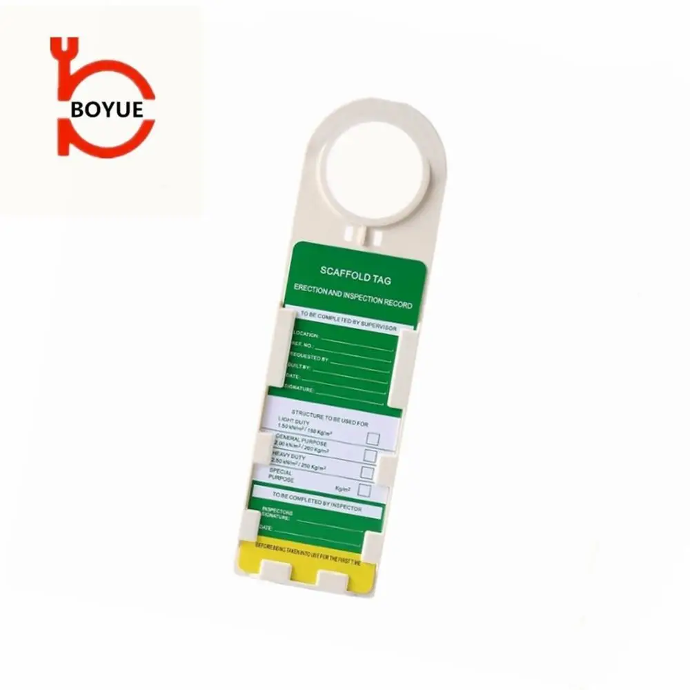BOYUE high quality plastic scaffolding parts safety lockout tagout  inspection scaffold tag holder