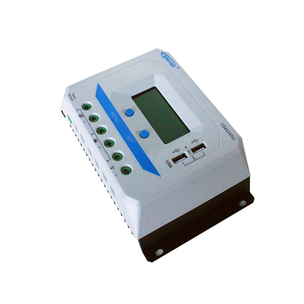EPever 45A 12V/24V 36V 48V Solar Battery Charge Controller Dual USB-5V Solar System Charge Discharge Regulator VS4524AU VS4548AU