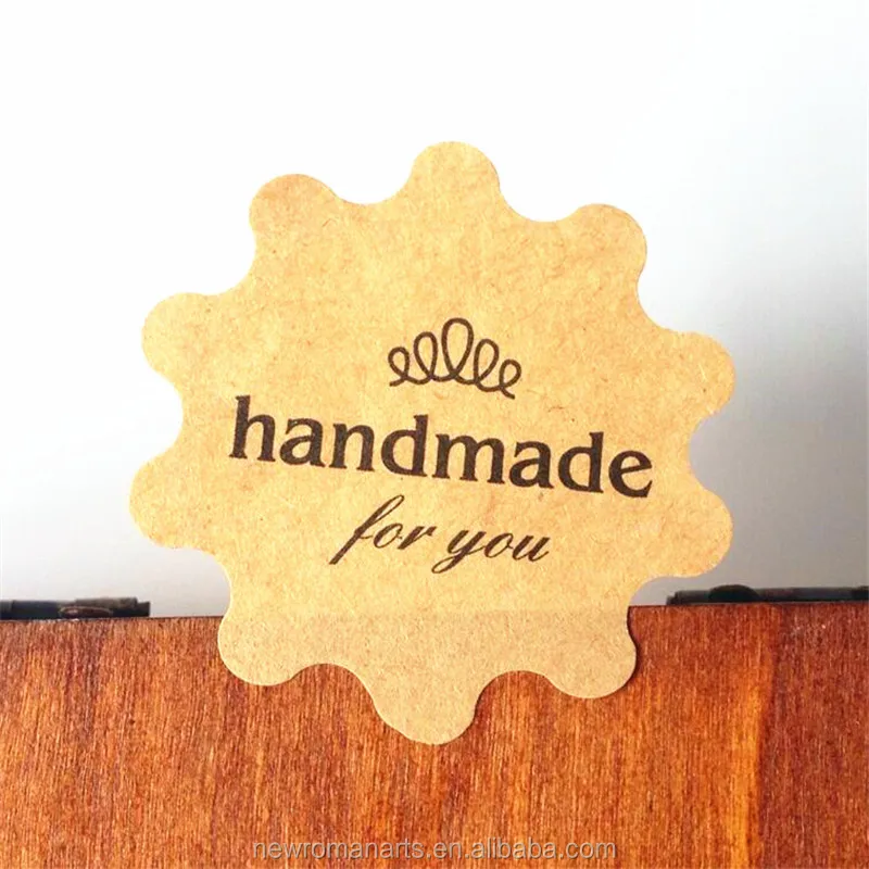 Thank you love self-adhesive stickers kraft label sticker for DIY hand made gift /cake /candy paper tags