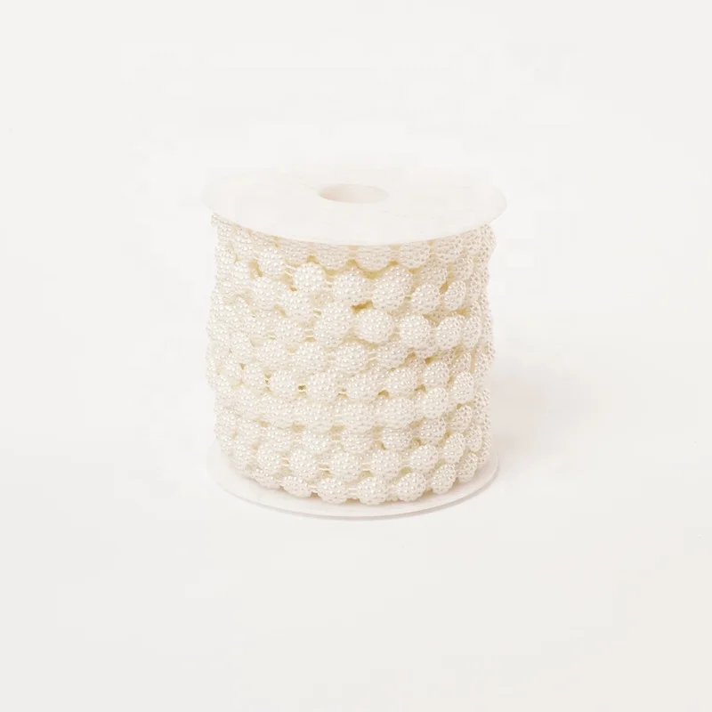 Pearl Decorative Chain Manufacturer Wholesale Plastic Woman Shoes Chain Accessories White Half Beads Fittings for Shoes Flatback
