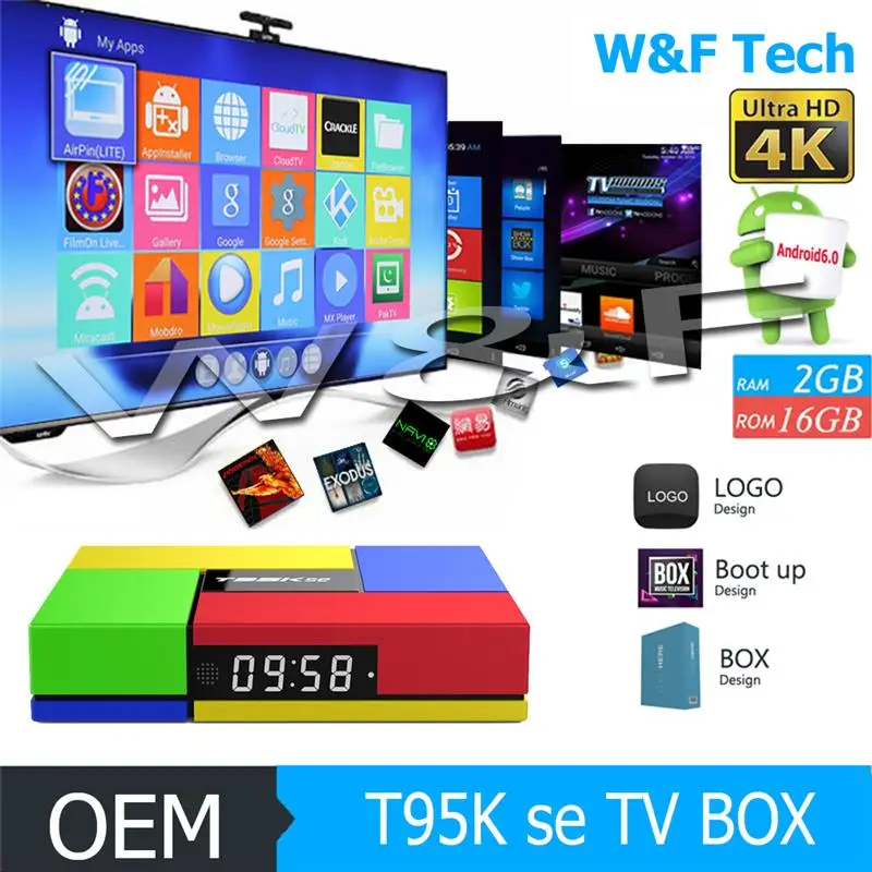 Хинди песни hd видео скачать 2 ГБ 16 ГБ s905x t95k se android 6.0 tv box amlogic quad core android tv box