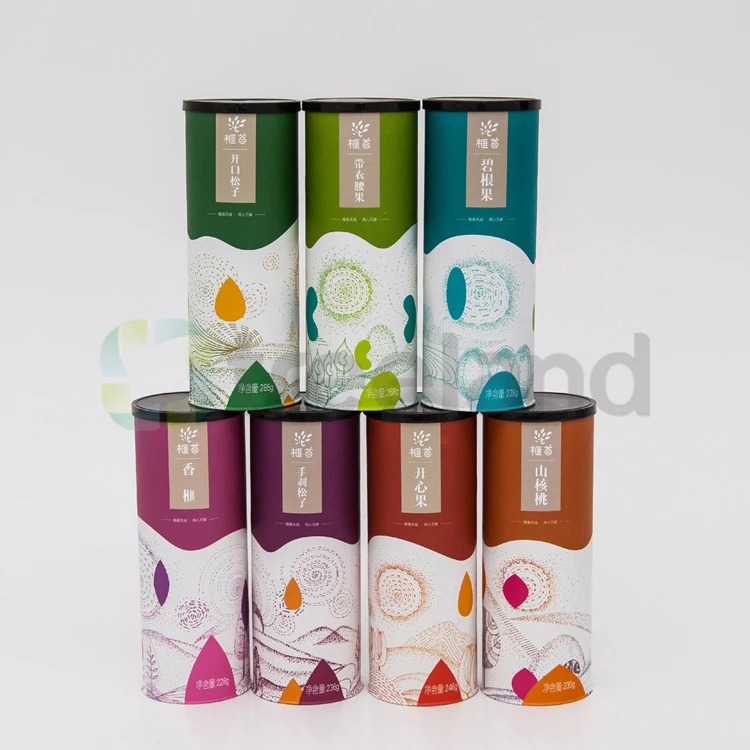 Wholesale Round Box Paperboard Tubes Food Packaging for Nuts
