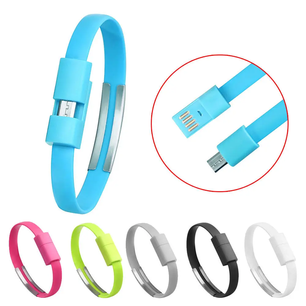 
High Fast USB Wristband Bracelet Charging Cable Data Cord Charger For Iphone 