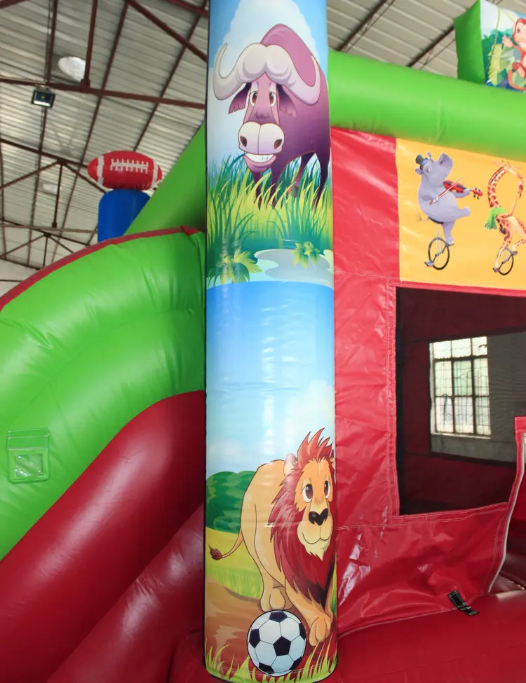 
Mini Inflatable Bouncey Castle WIth Slide Animal Theme Children Air Games House 