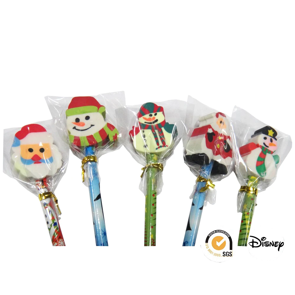 Novelty Animal Funny Christmas Rubber Eraser Pencil Topper For Kids