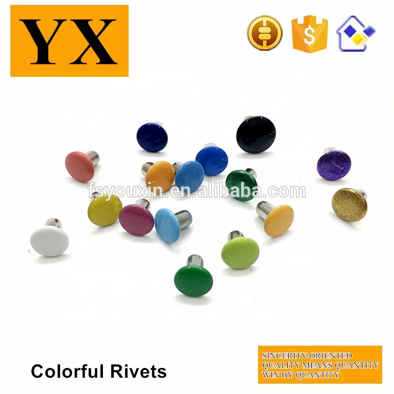 New arrival black color flat head hollow semi tubular rivet for dressing case