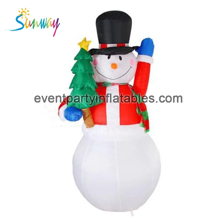 Outdoor Courtyard inflatable Christmas Decoration Led Animated Yard Inflatable small Christmas tree snowman for decor.